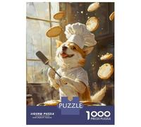 Puzzles pour Adolescents 1000 Pièces Corgi Chef Making Pancakes Puzzle Jeux Relaxants Décoration Parfaite Cadeaux Uniques d'anniversaire Et De Noël 38x26cm/1000pcs