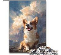 Puzzles pour Adolescents 1000 pièces Corgi dans Le Nuage, Jeu intellectuel pour renforcer l'amour Entre Les Couples à partir de 14 Ans 26x38cm