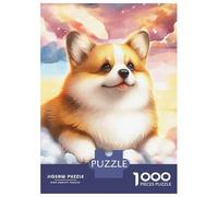 Puzzles pour Adolescents 1000 Pièces Corgi in The Clouds Puzzles pour Adultes Assemblage De Modèles De Puzzles Stimulants Amusant en Famille Et Soirée Jeux 70x50cm/1000pcs