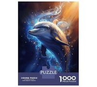 Puzzles pour Adolescents 1000 Pièces Cosmic Celestial Dolphin Puzzle pour Adultes Jouets Anti-Stress Améliore La Mémoire Cadeaux Anti-Stress 70x50cm/1000pcs