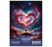 Puzzles pour Adolescents 1000 Pièces Cosmic Love Heart Poster Puzzles pour Adultes, Jouets À Monter Soi-même, Analyse Et Logique, Activités Ludiques À La Maison, 52x38cm/1000pcs