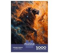 Puzzles pour Adolescents 1000 Pièces Cosmic Nebula Lion Puzzle pour Adultes Jeux Relaxants Décoration Parfaite pour Les Joueurs 52x38cm/1000pcs