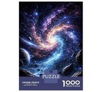Puzzles pour Adolescents 1000 Pièces Cosmic Swirl Nebula with Planets and Asteroids Puzzles pour Adultes Jeu De Réflexion Décoration Intérieure Interaction Parent-Enfant 52x38cm/1000pcs