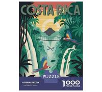 Puzzles Pour Adolescents 1000 Pièces Costa Rica Tropical Waterfall Scene Puzzles Pour Adolescents - Défi Difficile - Entraînez Votre Cerveau Et Vos Mains - Casse-tête - Jeux En Famille 52x38cm/1000pcs