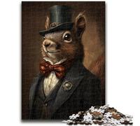Puzzles pour Adolescents 1000 pièces Costume Écureuil Jeu éducatif Familial Décoration Murale Cadeaux d'anniversaire et de Noël Uniques 26x38cm
