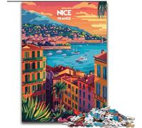 Puzzles pour Adolescents 1000 pièces Coucher de Soleil à Nice Jeux éducatifs Décoration d'intérieur Idéal comme Cadeau pour Toute la Famille (50x75cm) 1000 pièces