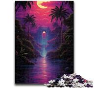 Puzzles pour Adolescents 1000 pièces Coucher de Soleil psychédélique Aidez Le Cerveau à exercer Jouets addictifs pour cultiver la Patience Excellent Cadeau 50x75cm
