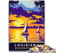 Puzzles pour Adolescents 1000 pièces Coucher de Soleil sur la Louisiane Jouets de Divertissement Familial Jeu éducatif pour Anniversaire, Noël pour Les 14 Ans et Plus (Taille 50x75cm)