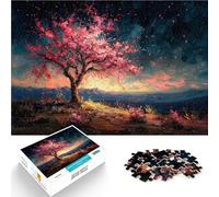 Puzzles pour Adolescents 1000 pièces Coucher de Soleil sur Les cerisiers en Fleurs Jeu de Quiz Super Cadeau 75x50cm