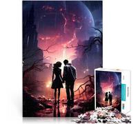 Puzzles pour Adolescents 1000 pièces Couple au Bout du Monde Jouet éducatif d'apprentissage pour la décoration intérieure 38x26cm