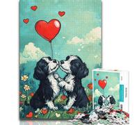 Puzzles pour Adolescents 1000 pièces Couple de Chiens, Anti-Stress, défi Difficile, Chaque pièce est Unique - Jeu Familial Stimulant et Amusant (38x26cm)