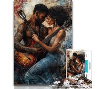 Puzzles pour Adolescents 1000 pièces Couple Homme 1000 pièces pour Adolescents, Staycation Kill Time avec Affiche et fiche de Questions-réponses (Taille 38x26cm)