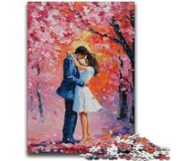 Puzzles pour Adolescents 1000 pièces Couple sous l'arbre Jeu Familial Soulagement du Stress Défi Difficile Convient aux Couples 26x38cm