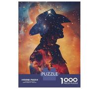 Puzzles pour Adolescents 1000 Pièces Cowboy Galaxy Silhouette Puzzles pour Adolescents, Jouet, Décoration Murale, Décoration Intérieure, Interaction Parent-Enfant 52x38cm/1000pcs