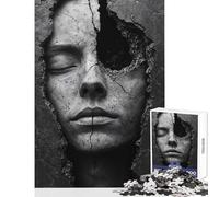 Puzzles pour Adolescents 1000 pièces Cracked Silence Jeux Amusants Décoration d'intérieur Jouets Cadeaux Uniques d'anniversaire et de Noël (38x26cm)