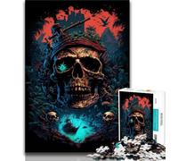 Puzzles pour Adolescents 1000 pièces Crâne de Pirate Puzzles pour Adolescents, idéal comme Cadeau pour Toute la Famille Convient aux Enfants de 14 Ans et Plus (Taille 38x26cm)
