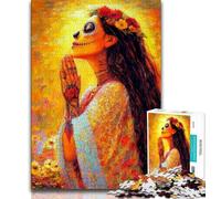 Puzzles pour Adolescents 1000 pièces Crâne de Style Mexicain, Jouets de Divertissement Familial, idéal comme Cadeau pour Toute la Famille 75x50cm