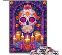 Puzzles pour Adolescents 1000 pièces, crâne de Sucre, Femme, Aide Le Cerveau à exercer, Jouets addictifs pour cultiver la Patience, décoration Parfaite (Taille 50x75cm)