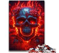 Puzzles pour Adolescents 1000 pièces Crâne et Roses Aidez Le Cerveau à exercer Jouets addictifs pour cultiver la Patience Décoration Murale 50x75cm