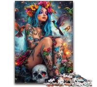 Puzzles pour Adolescents 1000 pièces Crâne Mexicain Filles Aidez Le Cerveau à exercer des Jouets addictifs pour cultiver la Patience Collection d'artistes, Beaux-Arts 50x75cm