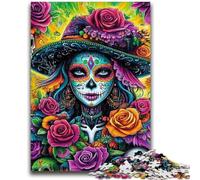 Puzzles pour Adolescents 1000 pièces Crâne Mexicain Filles Jeu Stimulant et Jeu éducatif en Famille pour Anniversaire, Noël 26x38cm