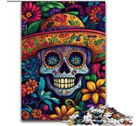 Puzzles pour Adolescents 1000 pièces Crâne Mexicain, pour et à partir de 14 Ans Jouets éducatifs d'apprentissage Jeux familiaux Cadeau d'anniversaire (Taille 50x75cm)