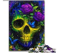 Puzzles pour Adolescents 1000 pièces Crâne mystérieux, Difficile avec des pièces entièrement imbriquées de Formes aléatoires (Taille 26x38cm)