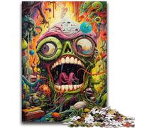 Puzzles pour Adolescents 1000 pièces Crâne psychédélique Difficile à compléter mais Amusant et Humoristique Anniversaire et Cadeaux Uniques 26x38cm