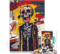 Puzzles pour Adolescents 1000 pièces Crâne Rebelle avec la Langue Sortie Jeux éducatifs Décoration d'intérieur et Cadeaux Uniques 38x26cm