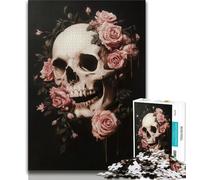 Puzzles pour Adolescents 1000 pièces Crâne Rose, Jouet éducatif Anti-Stress, idéal comme Cadeau pour Toute la Famille 38x26cm