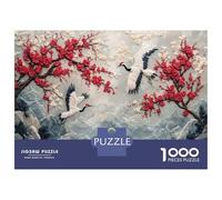 Puzzles pour Adolescents 1000 Pièces Cranes in Bloom Puzzle pour Adolescents Course De Vitesse Manuelle Difficile Et Stimulant Jeu Amusant Et Stimulant pour Toute La Famille 38x26cm/1000pcs