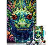 Puzzles pour Adolescents 1000 pièces Crocodile du Nil psychédélique, Jouets éducatifs, Jeux Anti-Stress, Superbes Cadeaux et Jouets 50x75cm