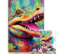 Puzzles pour Adolescents 1000 pièces Crocodiles du Nil colorés, Jouet éducatif et décompressant pour Anniversaire et Noël (75x50cm)