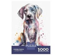Puzzles pour Adolescents 1000 Pièces Cute Baby Great Dane Puppy Puzzle Jeu Manuel pour S'amuser en Famille Cadeaux Uniques pour Anniversaire Et Noël 52x38cm/1000pcs