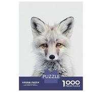 Puzzles pour Adolescents 1000 Pièces Cute Baby White Fox Puzzles pour Adultes Course De Vitesse Manuelle pour Anniversaire, Noël Jeu Stimulant Cadeaux 52x38cm/1000pcs
