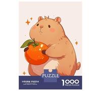Puzzles pour Adolescents 1000 Pièces Cute Capybara with Orange Puzzle À Faire Soi-même, Jouet Anti-Stress, Interaction Parent-Enfant 52x38cm/1000pcs