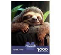 Puzzles pour Adolescents 1000 Pièces Cute Sloth on A Tree Puzzle Jeu Familial Décoration Parfaite Cadeaux Uniques pour Anniversaire Et Noël 38x26cm/1000pcs