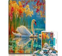 Puzzles pour Adolescents 1000 pièces Cygnes d'automne, Difficiles à réaliser mais Amusants et Humoristiques, Cadeaux d'anniversaire et Cadeaux Uniques (38x26cm)