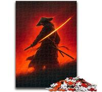 Puzzles pour Adolescents 1000 pièces de Guerriers samouraïs néon, Jeu Stimulant et Jeu Familial, décoration Murale, Cadeaux d'anniversaire et de Noël Uniques 50x75cm