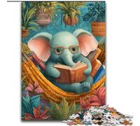 Puzzles pour Adolescents 1000 pièces de Puzzles à thème d'éléphant, Lecture, Analyse et logique, avec des pièces de Formes aléatoires entièrement emboîtables, à partir de 14 Ans (Taille 26x38cm)