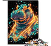 Puzzles pour Adolescents 1000 pièces de Puzzles Hippo Fantastique, Analyse et logique, avec des pièces de Formes aléatoires entièrement emboîtables, à partir de 14 Ans (Taille 50x75cm)