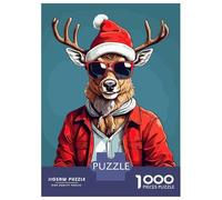 Puzzles pour Adolescents 1000 Pièces Deer Christmas Puzzles pour Adultes, Jouet, Décoration Murale, Une Œuvre d'art, Cadeaux Uniques d'anniversaire Et De Noël 38x26cm/1000pcs