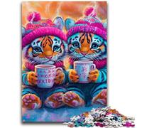 Puzzles pour Adolescents 1000 pièces Deux bébés Tigres pour et à partir de 14 Ans Jouets de Jeu Car C'est idéal comme Cadeau pour Toute la Famille 38x26cm