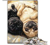 Puzzles pour Adolescents, 1000 pièces, Deux carlins, Jeux, Jouets, Cadeaux d'anniversaire Uniques pour Les Enfants de 14 Ans et Plus (Taille 50x75cm)