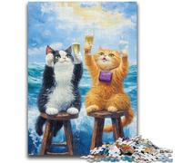 Puzzles pour Adolescents 1000 pièces Deux Chats Jeu éducatif Familial Offrez des Cadeaux pour Toute la Famille à partir de 14 Ans 26x38cm
