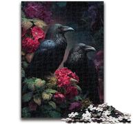 Puzzles pour Adolescents 1000 pièces Deux Corbeaux, Jouets de Divertissement Familial, Jeu éducatif pour Anniversaire et Noël, à partir de 14 Ans, 26x38cm