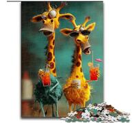 Puzzles pour Adolescents 1000 pièces Deux girafes, Aide Le Cerveau à exercer des Jouets addictifs pour cultiver la Patience Décoration Parfaite (Taille 26x38cm)
