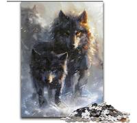 Puzzles pour Adolescents, 1000 pièces, Deux Loups, Jeu Familial Anti-Stress, défi Difficile, renforce l'amour Entre Couples (Taille 50x75cm)