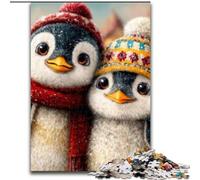 Puzzles pour Adolescents 1000 pièces Deux Pingouins, adaptés aux Personnes de 14 Ans et Plus Jeux éducatifs Cadeaux du Père Noël Secret (Taille 26x38cm)