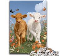 Puzzles pour Adolescents 1000 pièces Deux Vaches Difficile à réaliser, mais Amusant et Humoristique Cadeau d'anniversaire, Cadeaux, décoration Murale 50x75cm